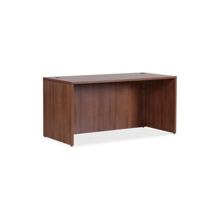 Lorell Lorell Wood Desk Shell - 66.1" x 29.5" x 29.5" - Walnut - Essentials Series 69967